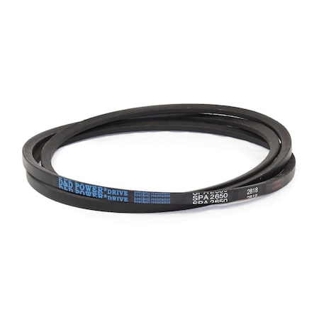 D&D SPA2650 Metric V-Belt, 2650mm Outside Length, 13 mm Top Width, 10 mm Thickness, 1 Ribs SPA2650